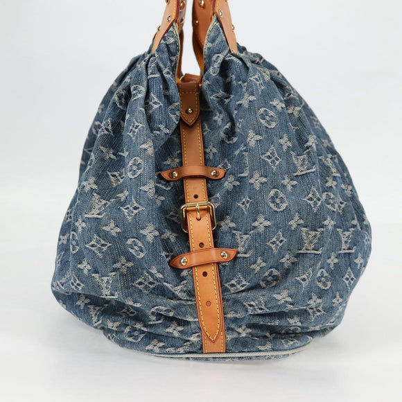 LOUIS VUITTON Monogram Denim XL Hand Bag Blue M95515 LV Auth 128274V