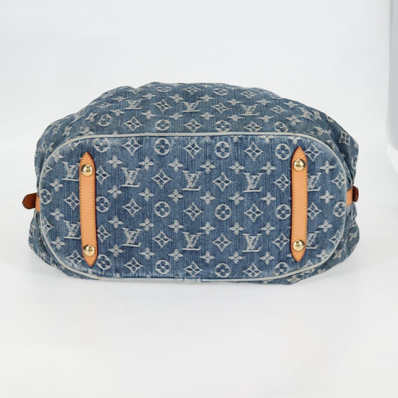 LOUIS VUITTON Monogram Denim XL Hand Bag Blue M95515 LV Auth 128274V