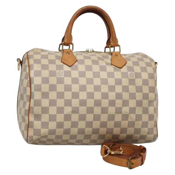 LOUIS VUITTON Damier Azur Speedy Bandouliere 30 Bag 2way N41052 LV Auth 128296