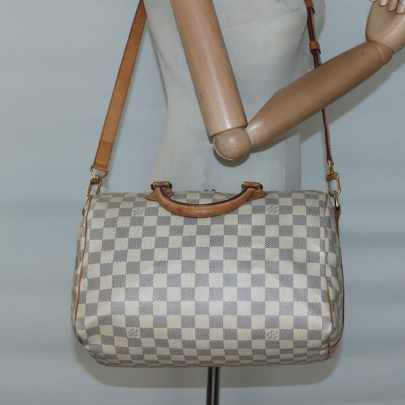 LOUIS VUITTON Damier Azur Speedy Bandouliere 30 Bag 2way N41052 LV Auth 128296