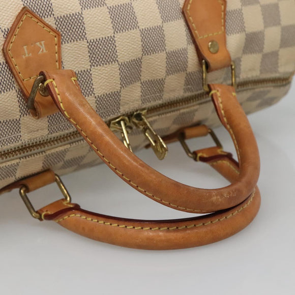 LOUIS VUITTON Damier Azur Speedy Bandouliere 30 Bag 2way N41052 LV Auth 128296
