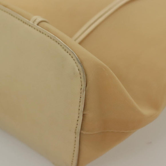 PRADA Hand Bag Nylon Beige Auth 128335