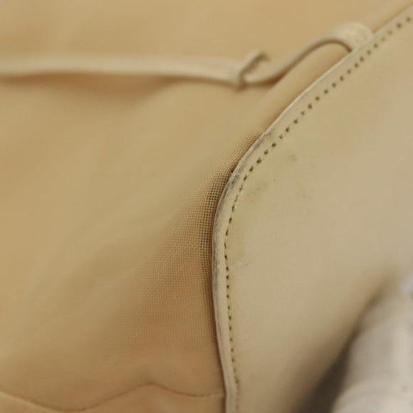 PRADA Hand Bag Nylon Beige Auth 128335