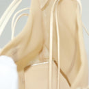 PRADA Hand Bag Nylon Beige Auth 128335-18