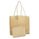 PRADA Hand Bag Nylon Beige Auth 128335-1