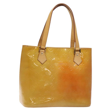 LOUIS VUITTON Monogram Vernis Houston Hand Bag Beige M91004 LV Auth 128358