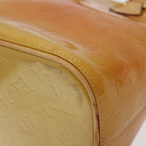 LOUIS VUITTON Monogram Vernis Houston Hand Bag Beige M91004 LV Auth 128358