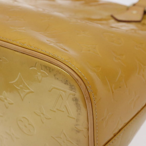 LOUIS VUITTON Monogram Vernis Houston Hand Bag Beige M91004 LV Auth 128358
