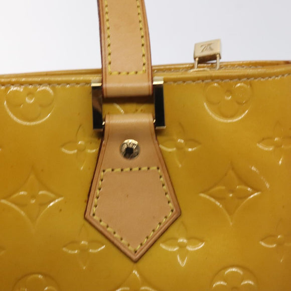 LOUIS VUITTON Monogram Vernis Houston Hand Bag Beige M91004 LV Auth 128358