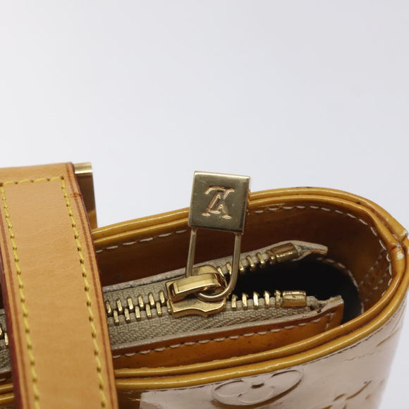 LOUIS VUITTON Monogram Vernis Houston Hand Bag Beige M91004 LV Auth 128358