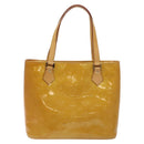 LOUIS VUITTON Monogram Vernis Houston Hand Bag Beige M91004 LV Auth 128358-2