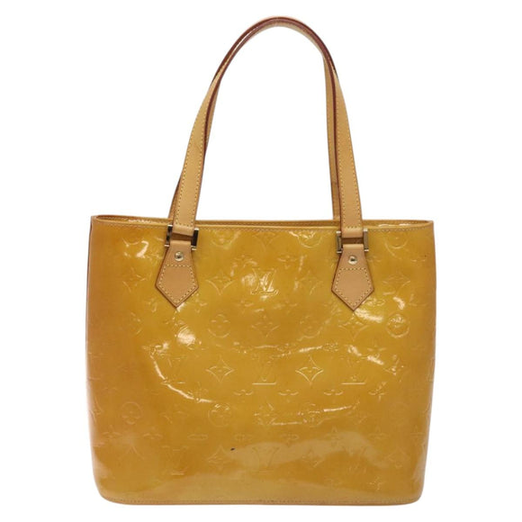 LOUIS VUITTON Monogram Vernis Houston Hand Bag Beige M91004 LV Auth 128358