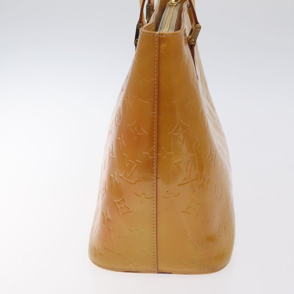 LOUIS VUITTON Monogram Vernis Houston Hand Bag Beige M91004 LV Auth 128358