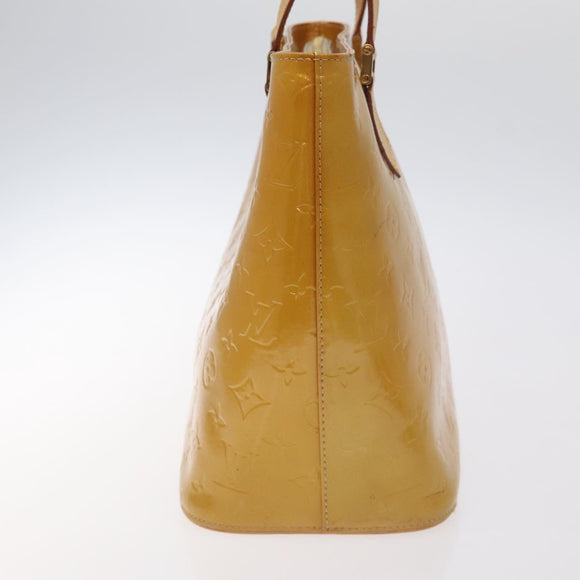 LOUIS VUITTON Monogram Vernis Houston Hand Bag Beige M91004 LV Auth 128358