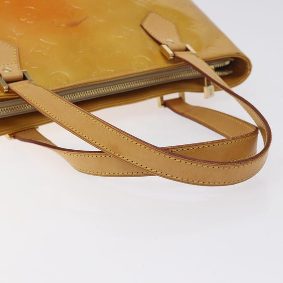 LOUIS VUITTON Monogram Vernis Houston Hand Bag Beige M91004 LV Auth 128358