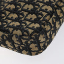 Christian Dior Trotter Canvas Shoulder Bag Navy Gold Auth 128360-14