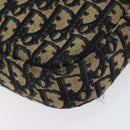 Christian Dior Trotter Canvas Shoulder Bag Navy Gold Auth 128360-15