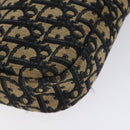 Christian Dior Trotter Canvas Shoulder Bag Navy Gold Auth 128360-16