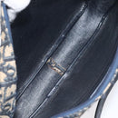 Christian Dior Trotter Canvas Shoulder Bag Navy Gold Auth 128360-12