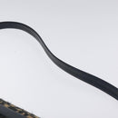 Christian Dior Trotter Canvas Shoulder Bag Navy Gold Auth 128360-8