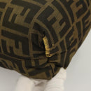 FENDI Zucca Canvas Mamma Tote Bag Black Brown Auth 128398-9
