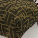 FENDI Zucca Canvas Mamma Tote Bag Black Brown Auth 128398-16