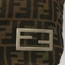 FENDI Zucca Canvas Mamma Tote Bag Black Brown Auth 128398-17