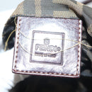 FENDI Zucca Canvas Mamma Tote Bag Black Brown Auth 128398-18