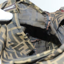 FENDI Zucca Canvas Mamma Tote Bag Black Brown Auth 128398-19