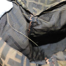 FENDI Zucca Canvas Mamma Tote Bag Black Brown Auth 128398-11