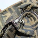 FENDI Zucca Canvas Mamma Tote Bag Black Brown Auth 128398-20