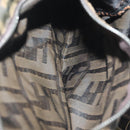 FENDI Zucca Canvas Mamma Tote Bag Black Brown Auth 128398-21