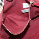 BURBERRY Nova Check Tote Bag PVC Beige Gold Red Auth 128403-19