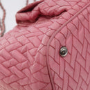 PRADA Chain Tote Bag Nylon Pink Silver Auth 128405-11