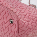 PRADA Chain Tote Bag Nylon Pink Silver Auth 128405-12