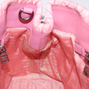 PRADA Chain Tote Bag Nylon Pink Silver Auth 128405-17