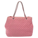 PRADA Chain Tote Bag Nylon Pink Silver Auth 128405-3