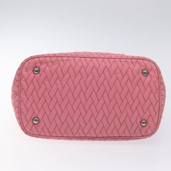 PRADA Chain Tote Bag Nylon Pink Silver Auth 128405