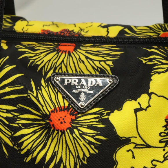 PRADA Hand Bag Nylon 2way Yellow Silver Auth 128406