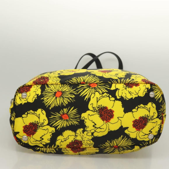 PRADA Hand Bag Nylon 2way Yellow Silver Auth 128406