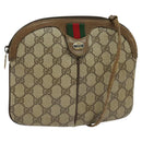 GUCCI GG Supreme Web Sherry Line Shoulder Bag PVC Beige 904 02 047 Auth 128433-1