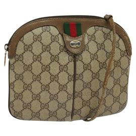 GUCCI GG Supreme Web Sherry Line Shoulder Bag PVC Beige 904 02 047 Auth 128433