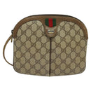 GUCCI GG Supreme Web Sherry Line Shoulder Bag PVC Beige 904 02 047 Auth 128433-13