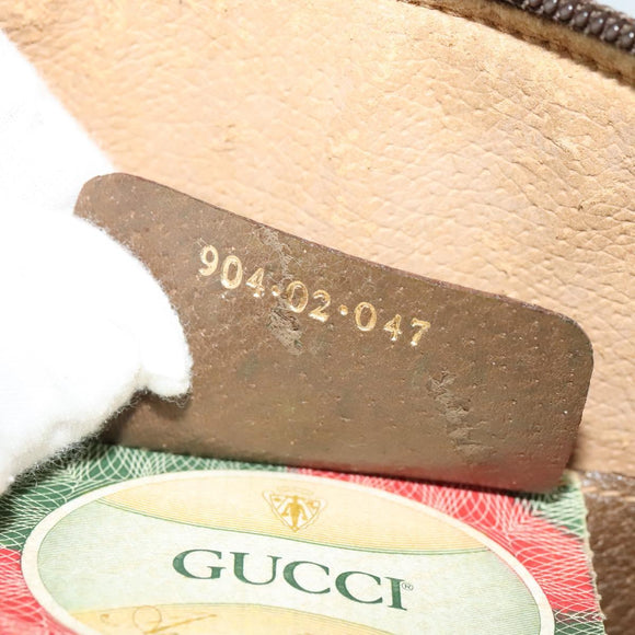 GUCCI GG Supreme Web Sherry Line Shoulder Bag PVC Beige 904 02 047 Auth 128433