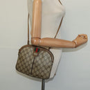 GUCCI GG Supreme Web Sherry Line Shoulder Bag PVC Beige 904 02 047 Auth 128433-21