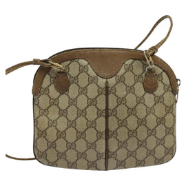 GUCCI GG Supreme Web Sherry Line Shoulder Bag PVC Beige 904 02 047 Auth 128433 - 0