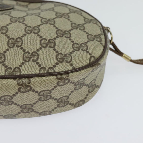 GUCCI GG Supreme Shoulder Bag PVC Beige Gold Auth 128434