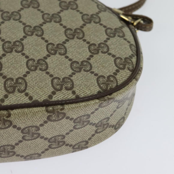 GUCCI GG Supreme Shoulder Bag PVC Beige Gold Auth 128434