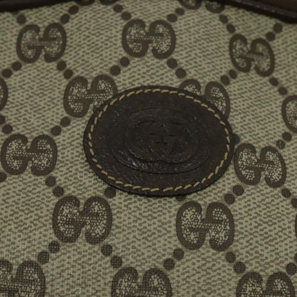 GUCCI GG Supreme Shoulder Bag PVC Beige Gold Auth 128434