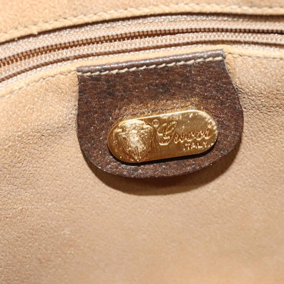 GUCCI GG Supreme Shoulder Bag PVC Beige Gold Auth 128434